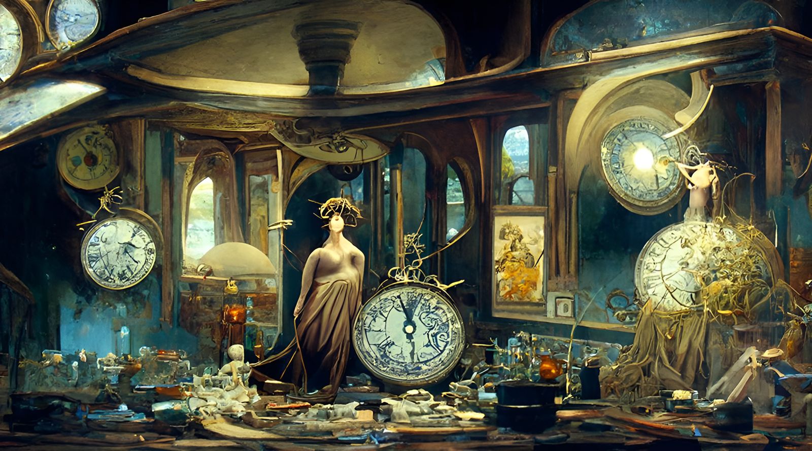 Clio, Muse of History, in Lavish 1930s Autochrome