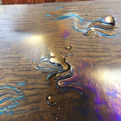 Metallic Liquid Spill Art Image