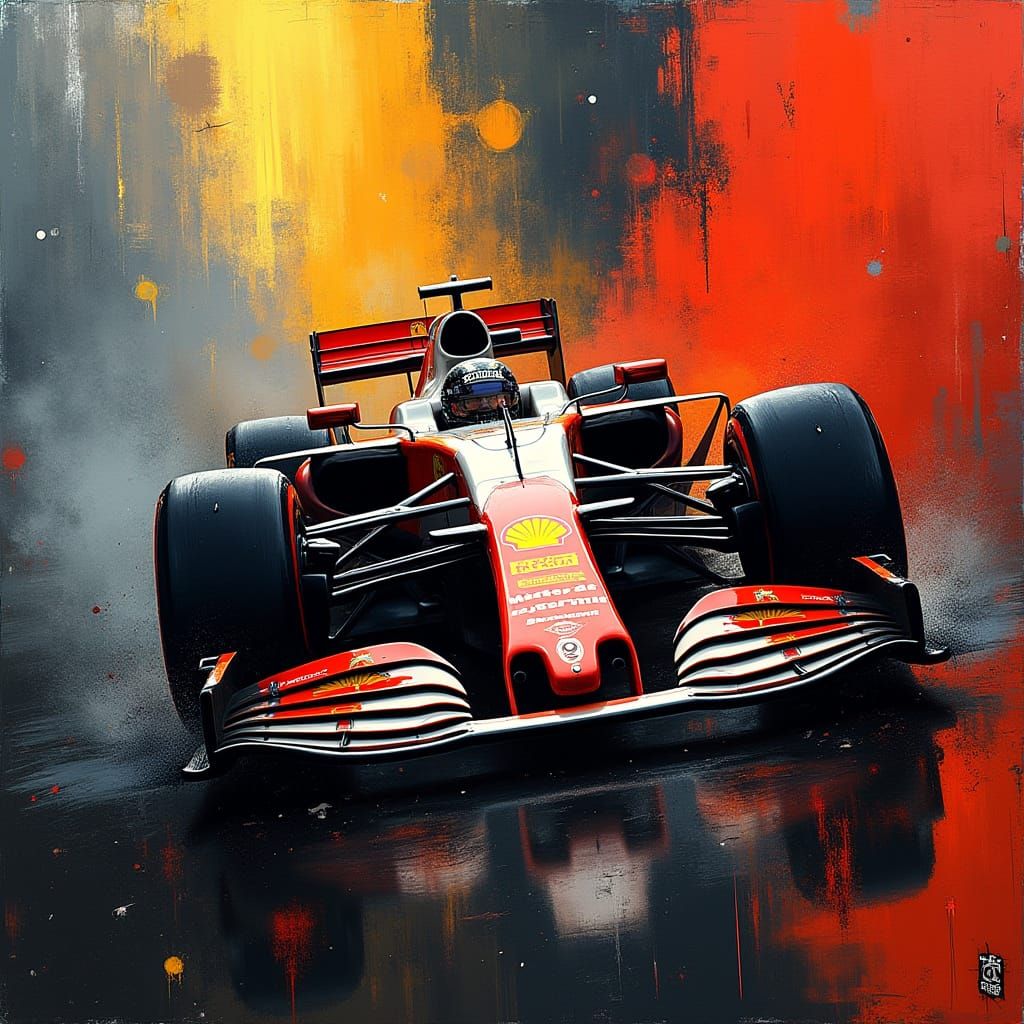 Ethereal F1 Monopost in Cyberpunk Art Style