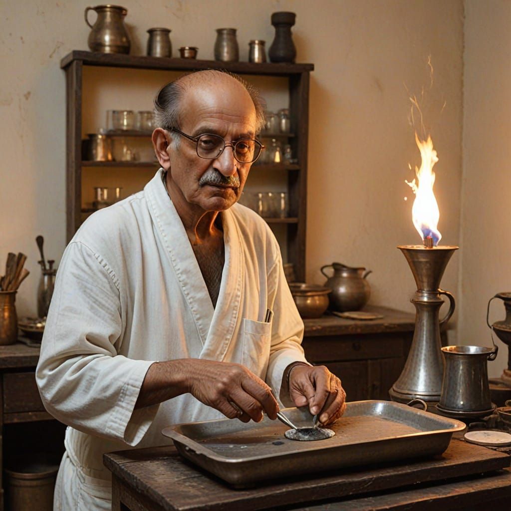 The preparation of Chandi Bhasma