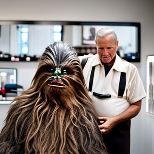 Chewbacca at the Barber Shop: Professional Portrait