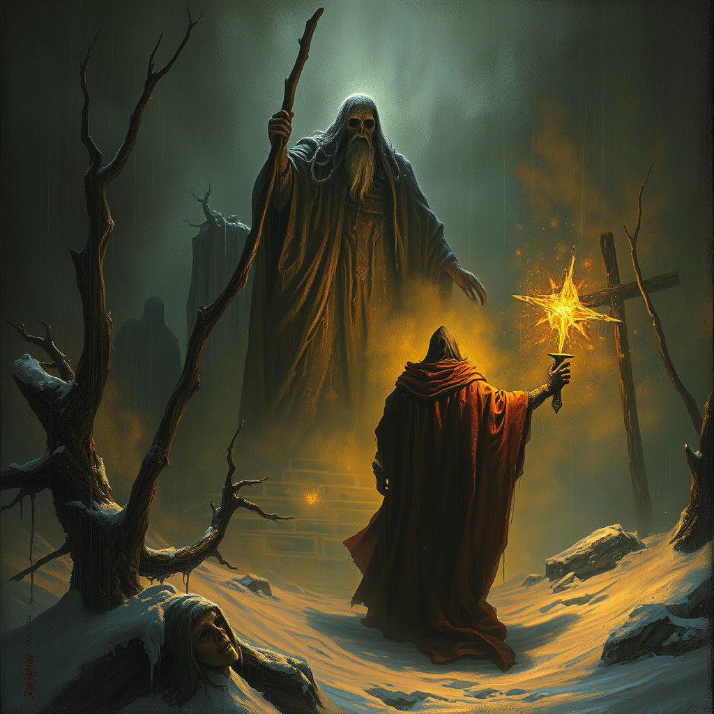 Haunting Ghost of Christmas Past in Horror Style