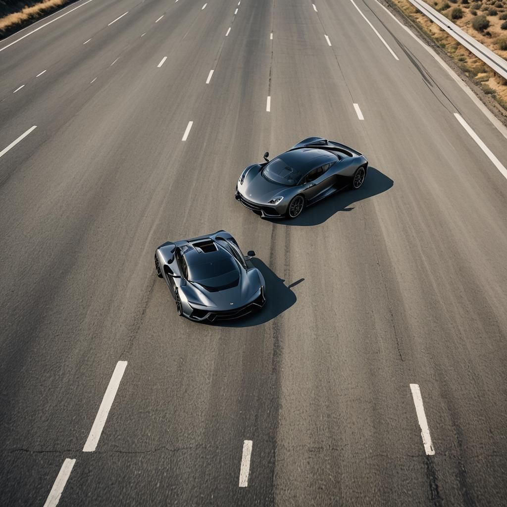 Exotic Supercar Speeding Down Open Highway