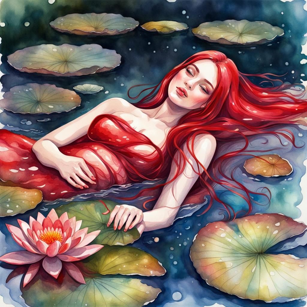 Water lily Red Lady