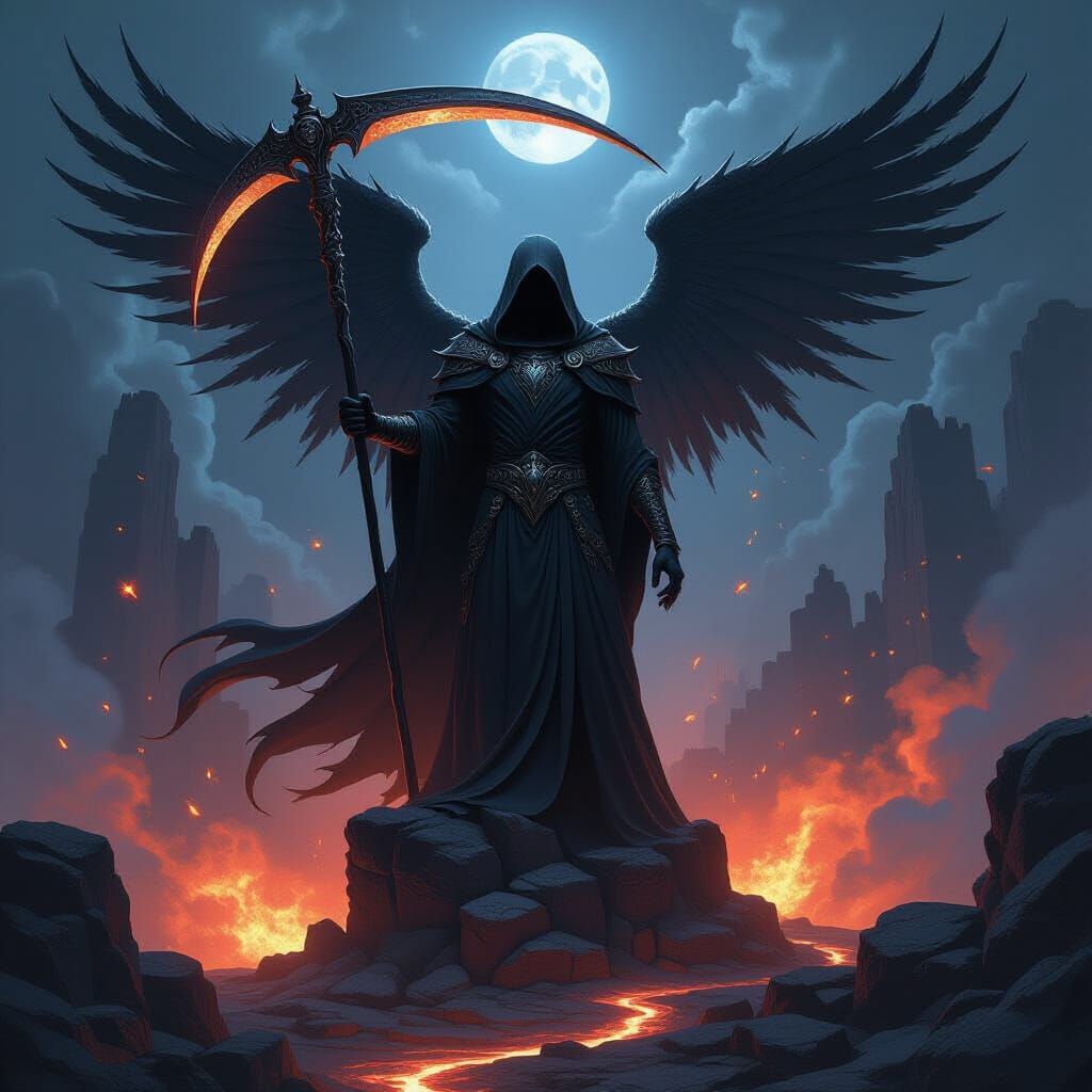 Hades, God of the Underworld, in Dark Portrait Style