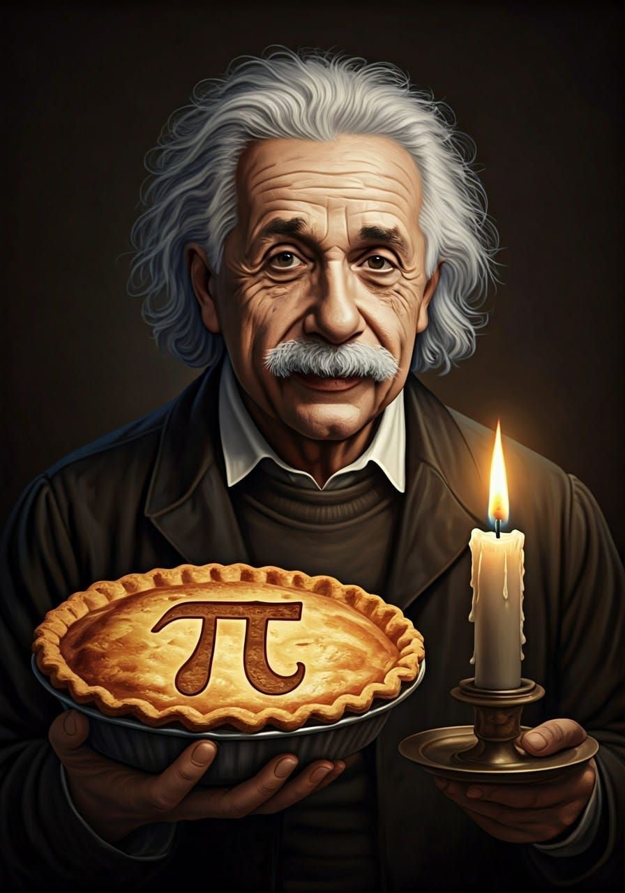 Albert Einstein Celebrates Pi Day with a Delightful Pie
