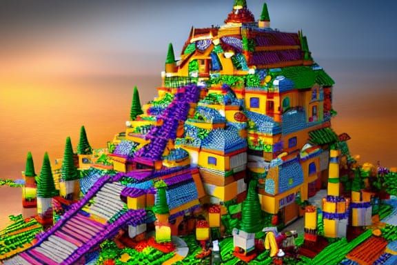 Lego House: Detailed Matte Painting in Fauvism Style