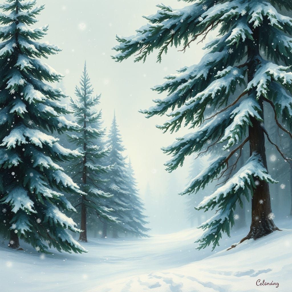 Winter Serenity: Imagine a Monet-Inspired Snowscape