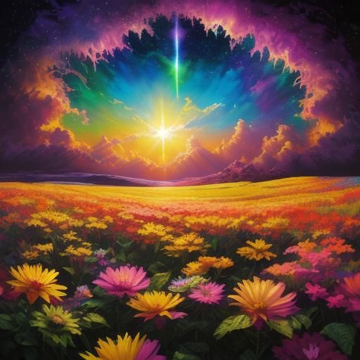 Bliss After Sunrise: Neo-Impressionist Oil Painting