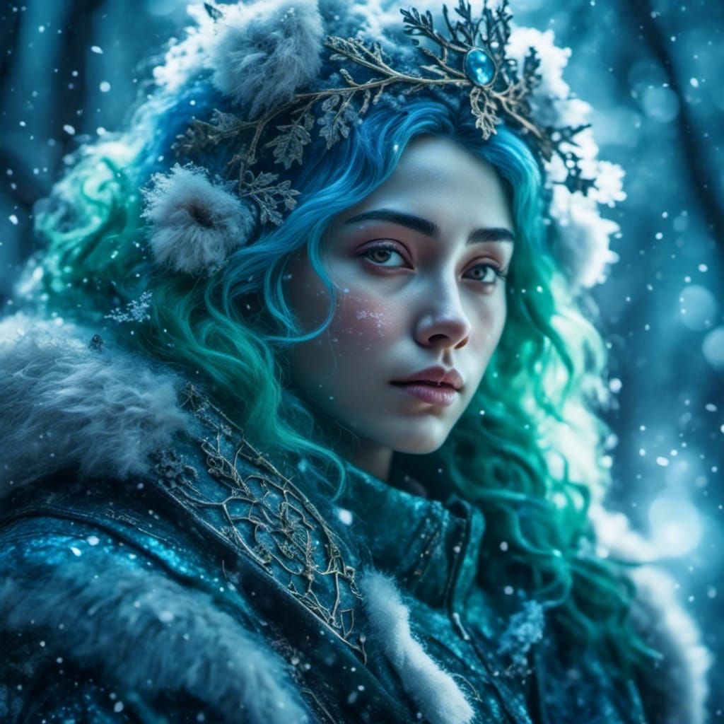 Anime Furry Portrait in Winter Wood