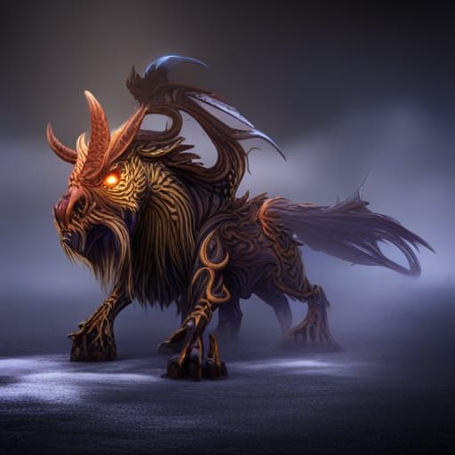 Fantastical Mythical Beast in Detailed Matte Painting