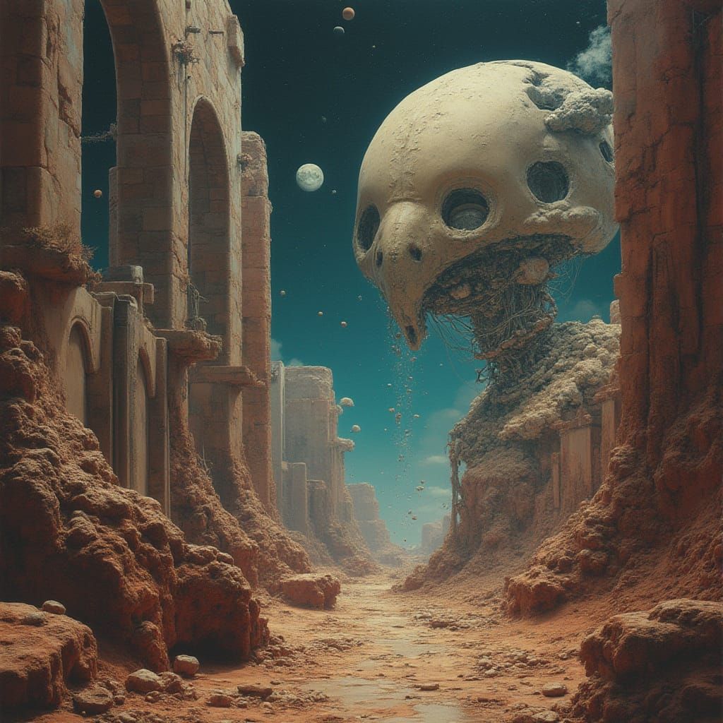 Mechanical Minds at Eternity's End in Maxfield Parrish Style