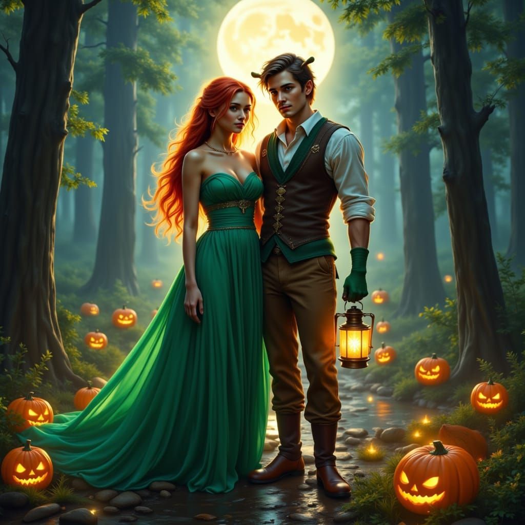 Shrek & Fiona Fairytale Romance Under Moonlight