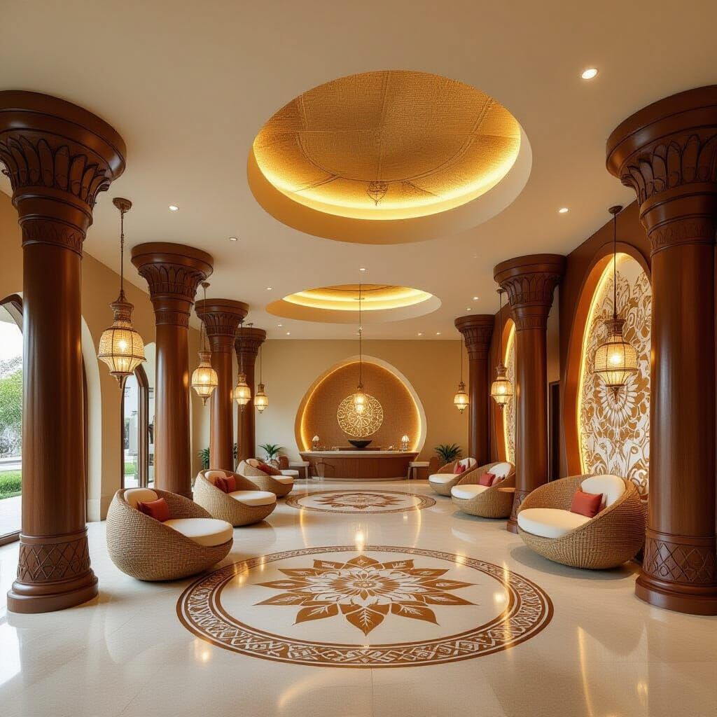 Cocoon-Inspired Lobby with Indian Design