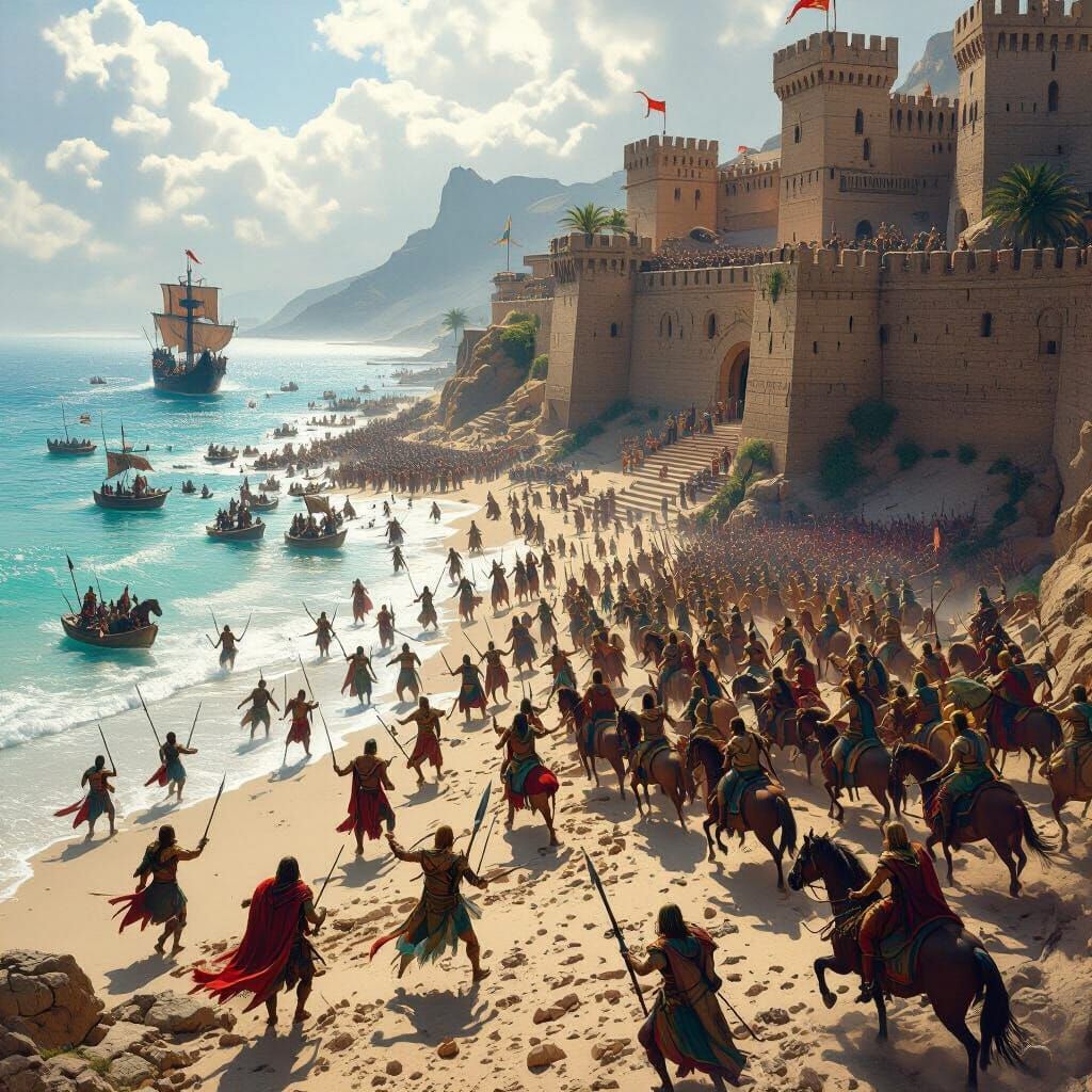 Epic Beach Battle: Bronze Age Army vs Mercenaries