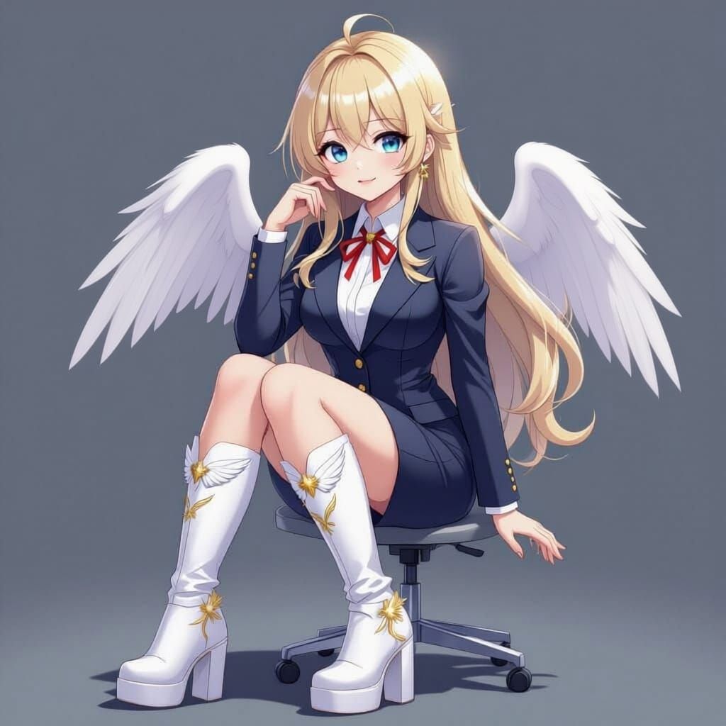 Adorable Office Angel in Detailed 3D Anime Art