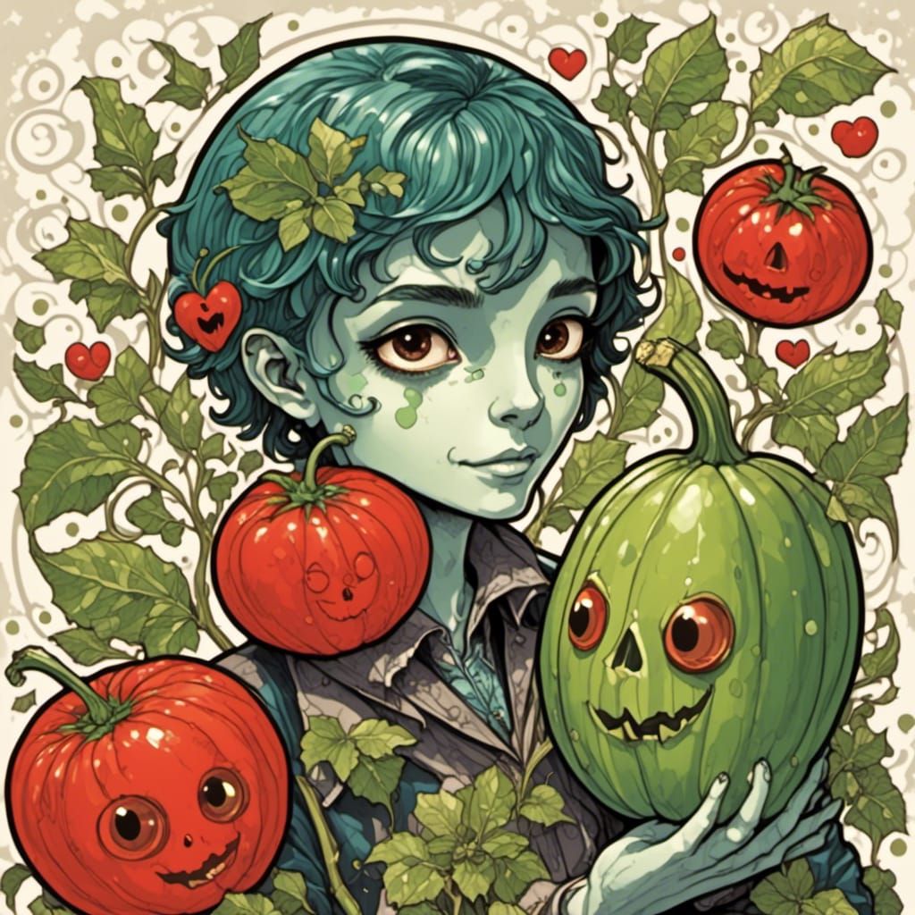 Zach the Zucchini Looking for Love, Stained Glass Style