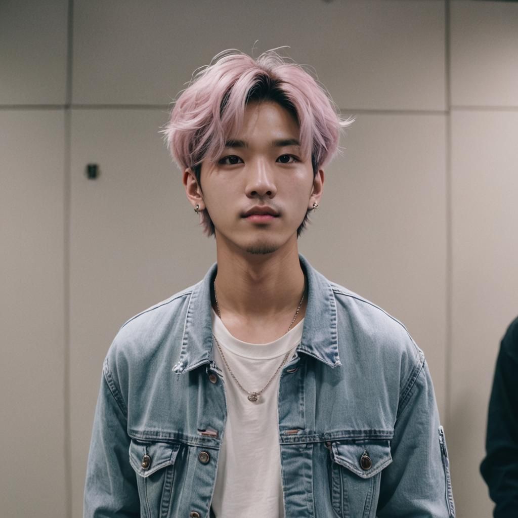 Cinematic Portrait of Young Man with Pastel Hair