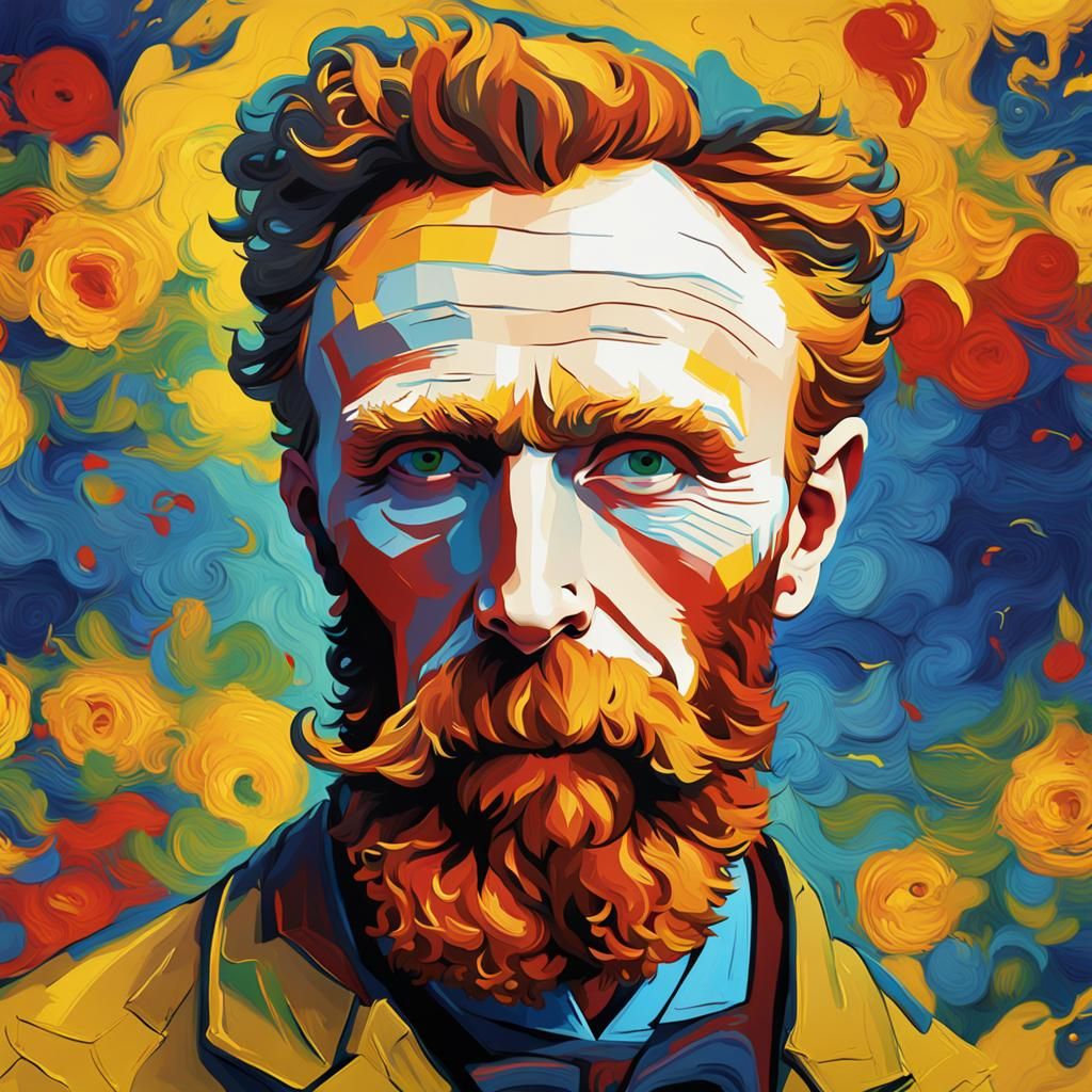 Psychedelic Portrait of Vincent Van Gogh