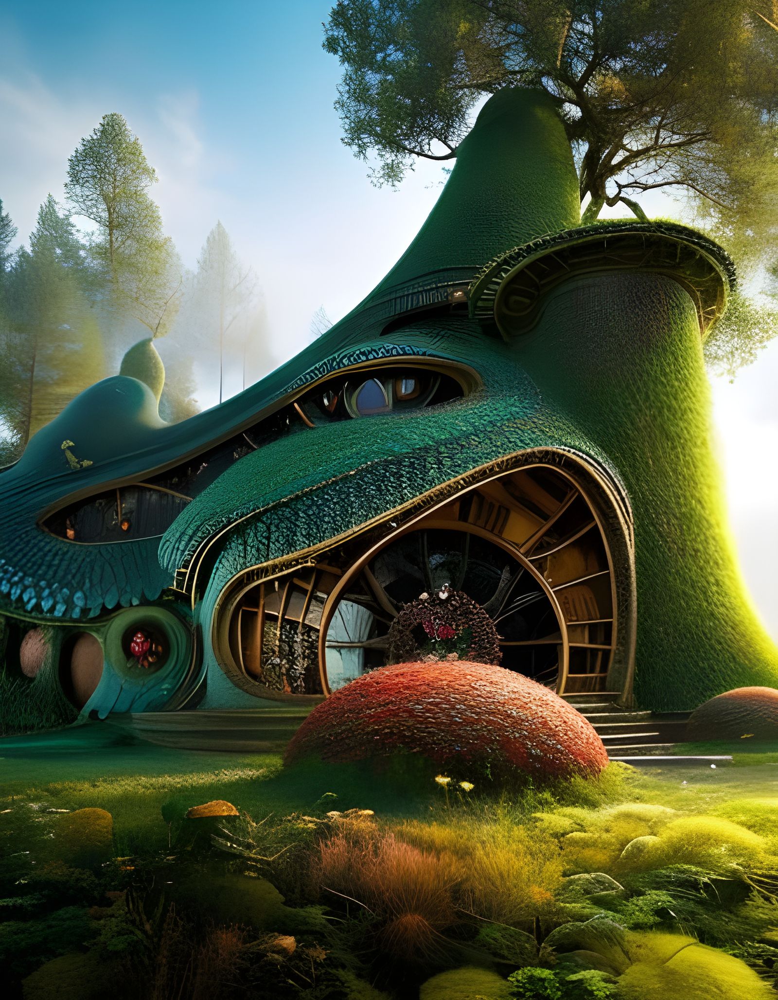 Detailed Fairy House in Klein Bottle, Digital Art