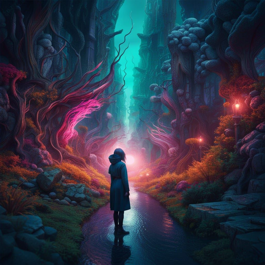 Enchanting Endlurker on Ethereal World in Retrofuturism Styl...