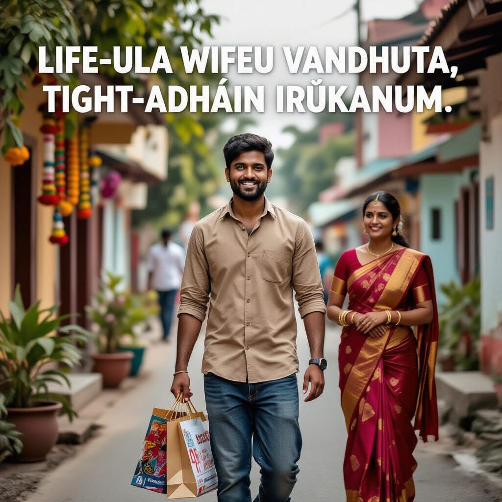 Newly Married Man in Tamil Neighborhood, Expressing Cautious...