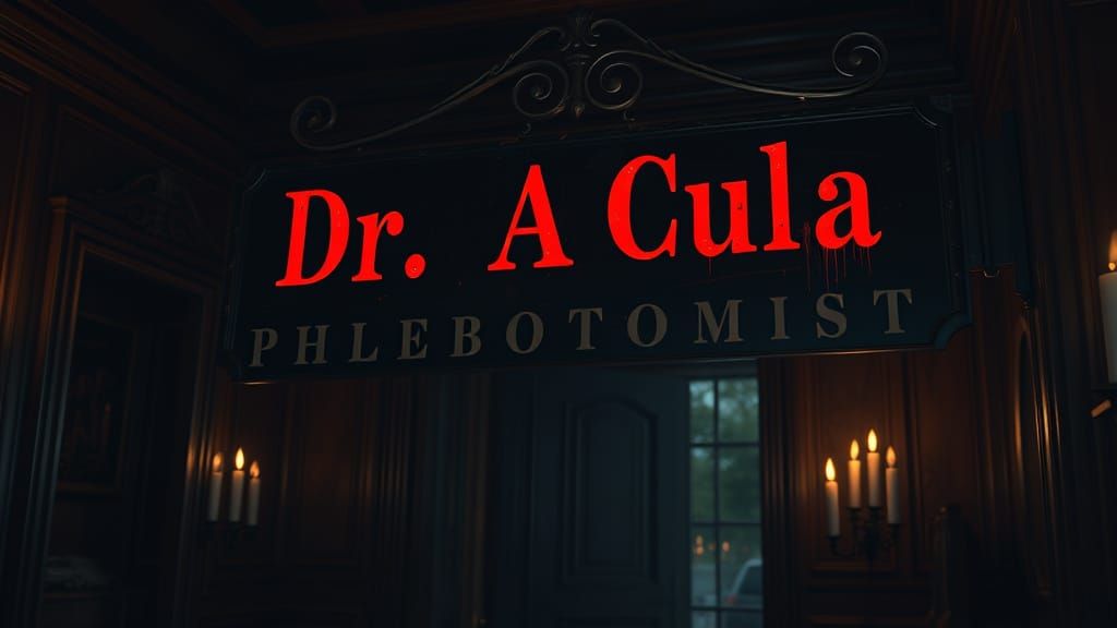 Eerie Victorian Doctor's Office in Blood-Red Letters