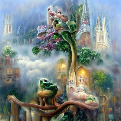 Frog and the Beanstalk: Ethereal Fantasy Art