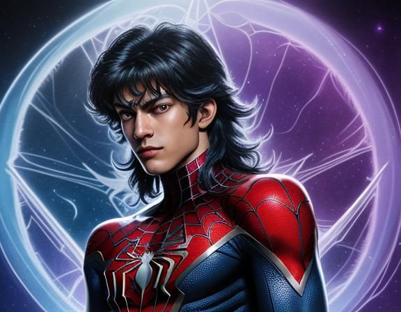Spiderman as Saint Seiya: Cosmic Astral Illustration