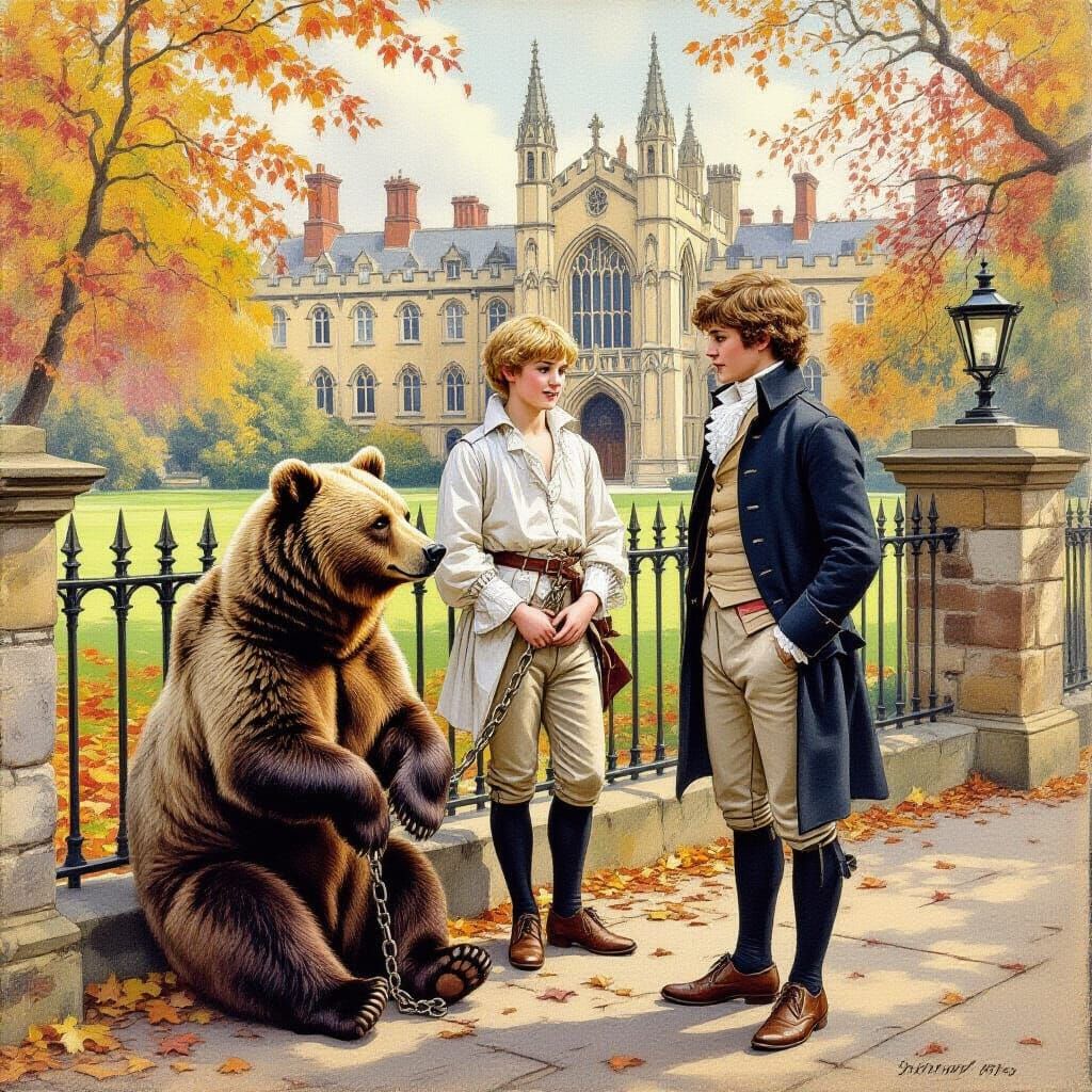 Lord Byron and John Edleston, Charcoal Drawing