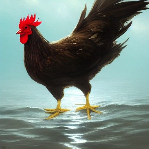 Sinister Chicken Adrift in the Ocean