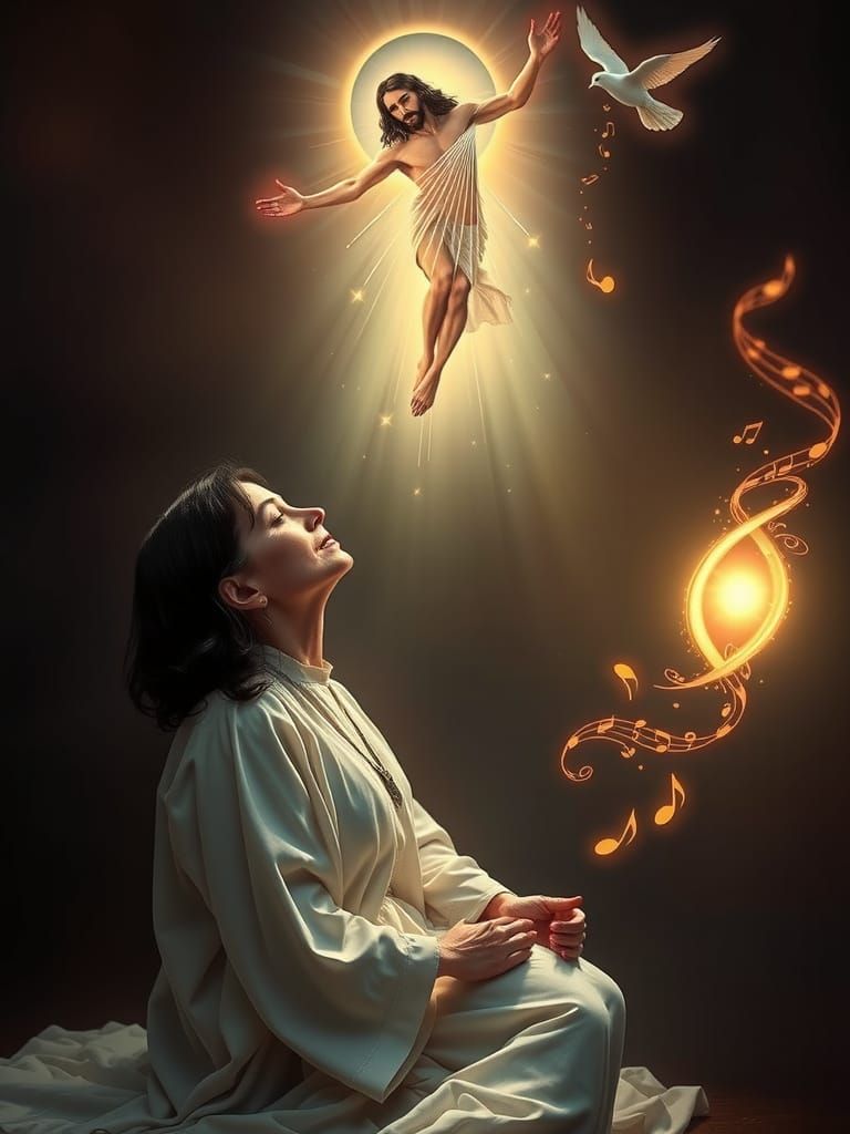 Ethereal Christ Figure in Soft Divine Light