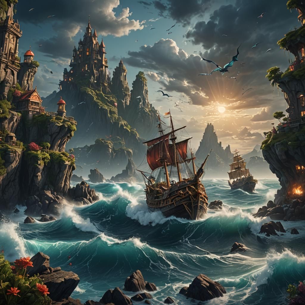 Ocean Beauty: Detailed Matte Painting in 8k