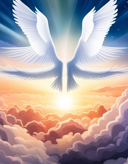 Dreamlike Scene: Soaring on Majestic Wings