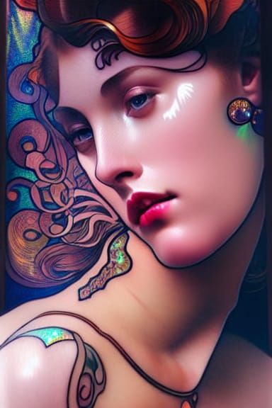 Plus Size Model in Art Deco Style