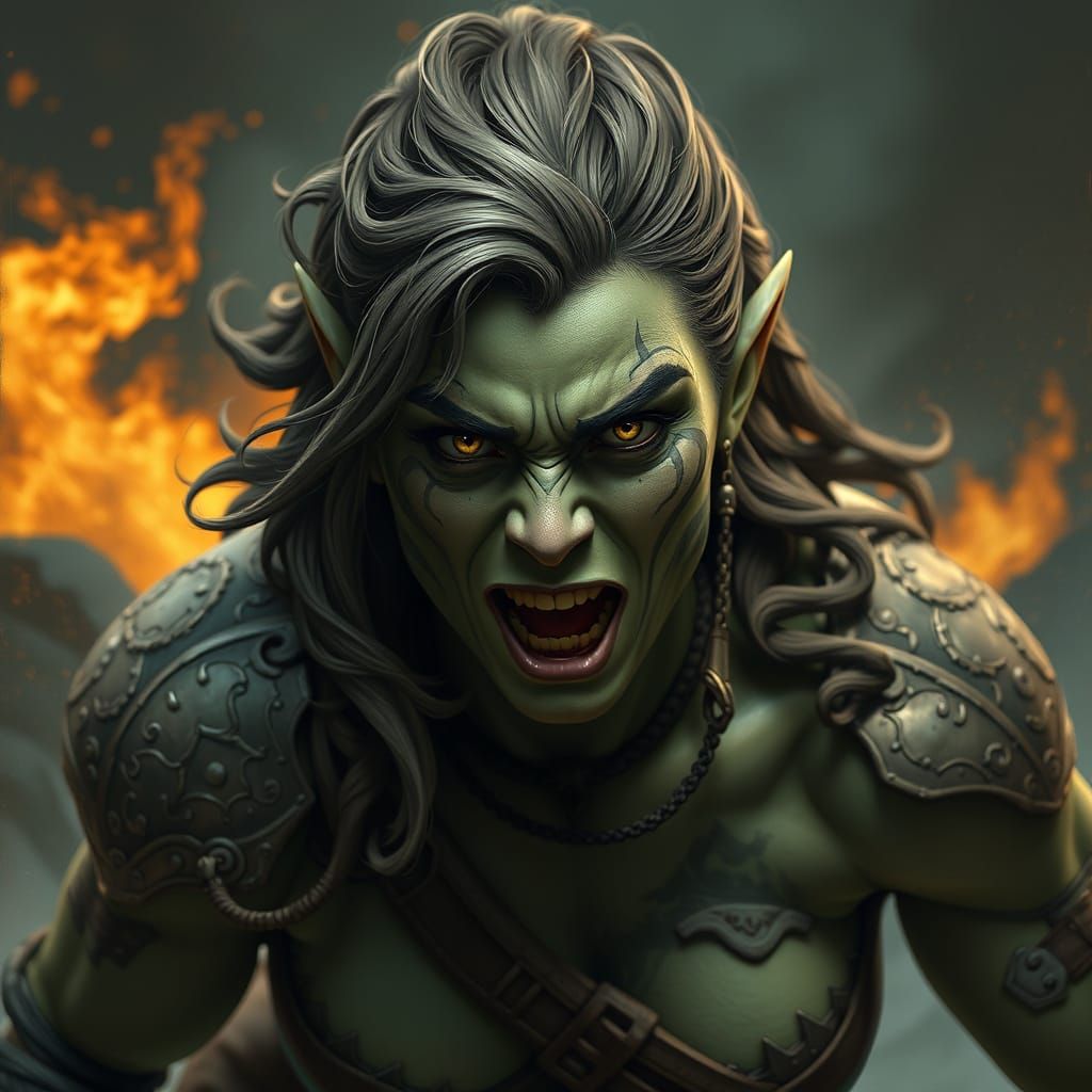 Strong Orc Woman Portrait