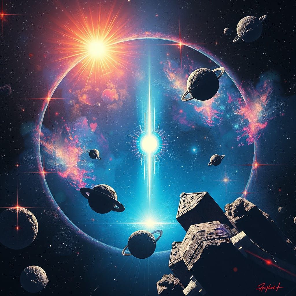 Cosmic Realms in Vibrant Holographic Splendor