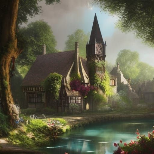 Victorian Village by Turquoise River, Gothic Architecture