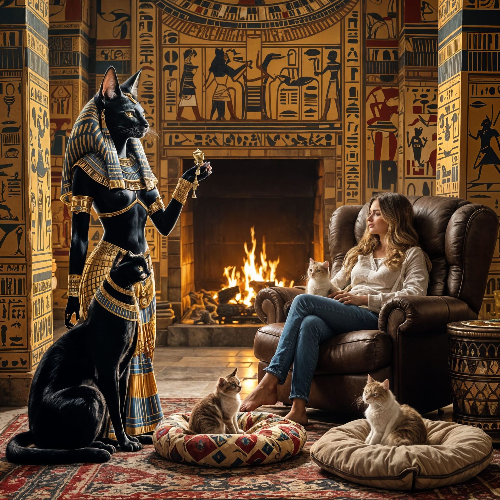 Ancient Egypt Meets Modern Comfort: Divine Cats and Cozy Kit...