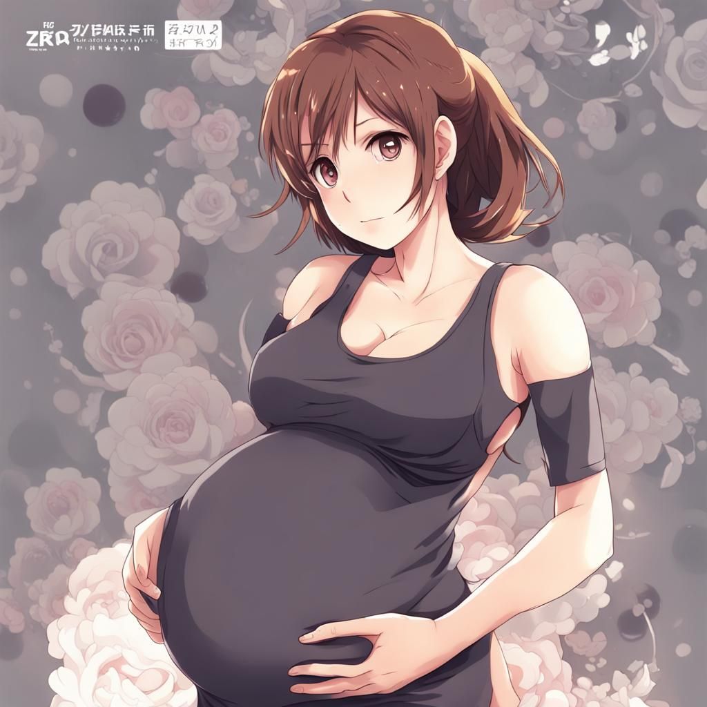 Pregnant Girl in Anime Key Visual Style