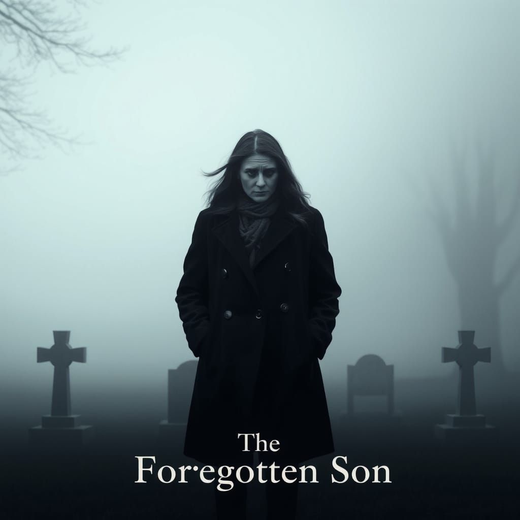 Eerie Cemetery Scene for Psychological Thriller Poster