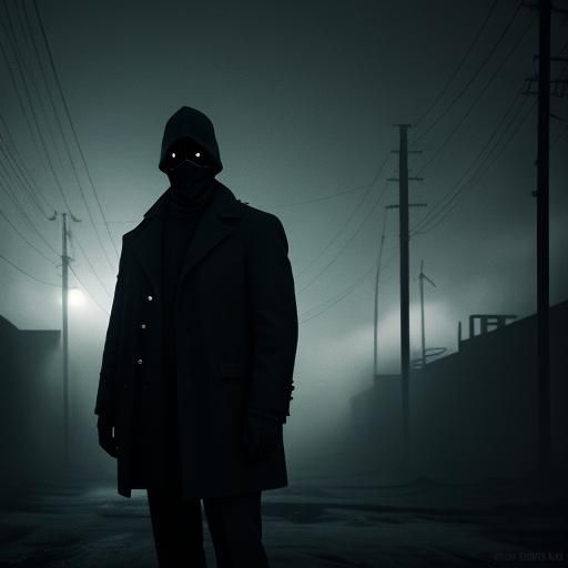 Eerie Industrial Film Still of a Faceless Man