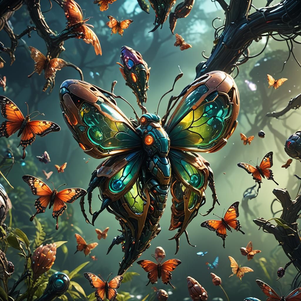 Translucent Alien Organism in 3D Cinematic Style