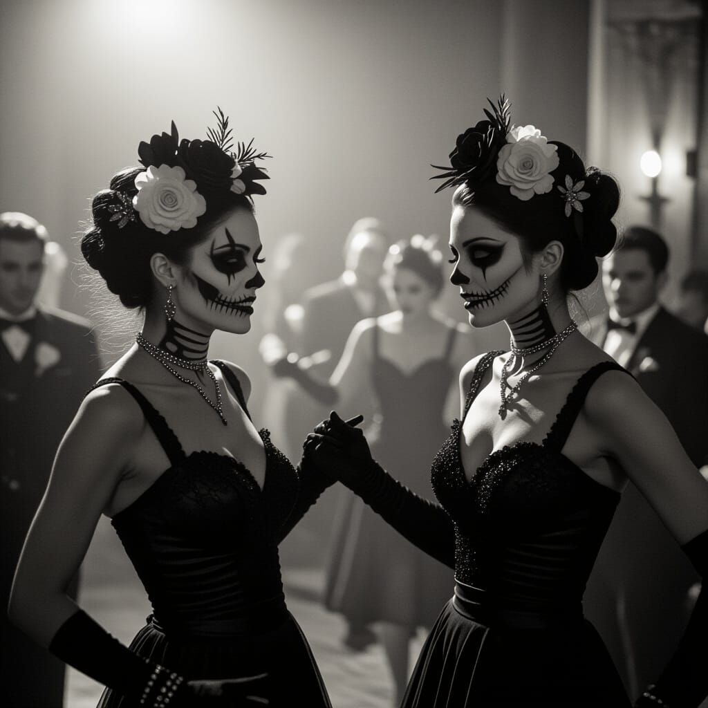 Undead Dancers in Dramatic Cinematic Film Still