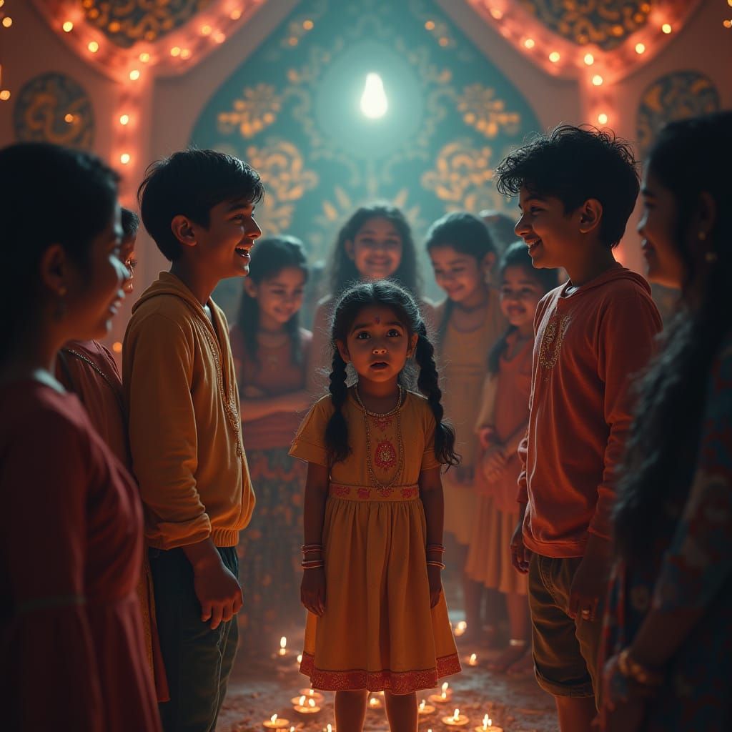 Indian Teenagers Share Magical Secret with Young Girl in Coz...