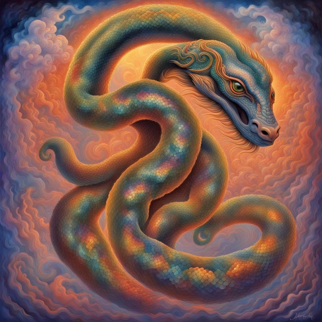 Oxumaré: Rainbow Serpent Orixá Portrait in Studio Lighting