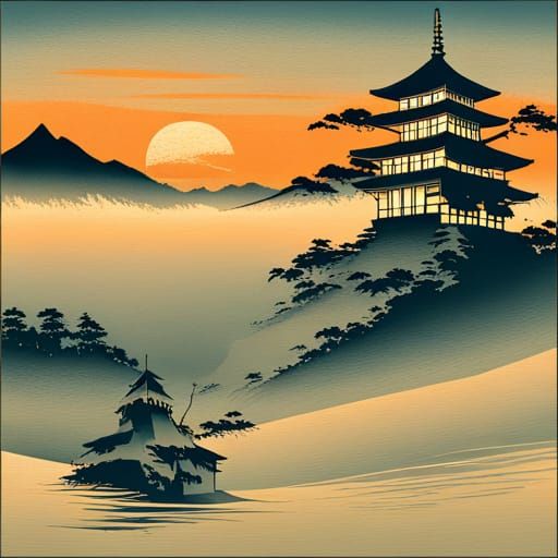 Minimalist Japanese Graphic for T-Shirt Printing