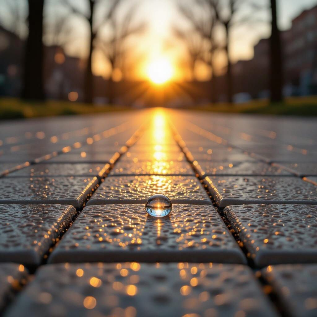 Macro Photo of Ceramic Tiles at Sunrise