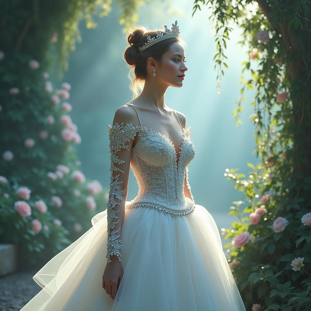 Ethereal Princess Bride in a Diamond Encrusted Gown