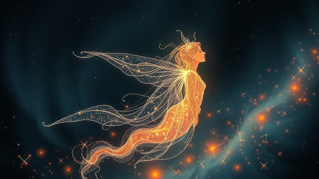 Celestial Guardian of the Cosmos in Ethereal Beauty